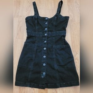 Black Denim Button-Down Dress